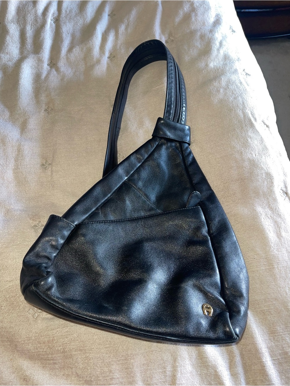 Etienne Aigner Black Triangle Sling Backpack